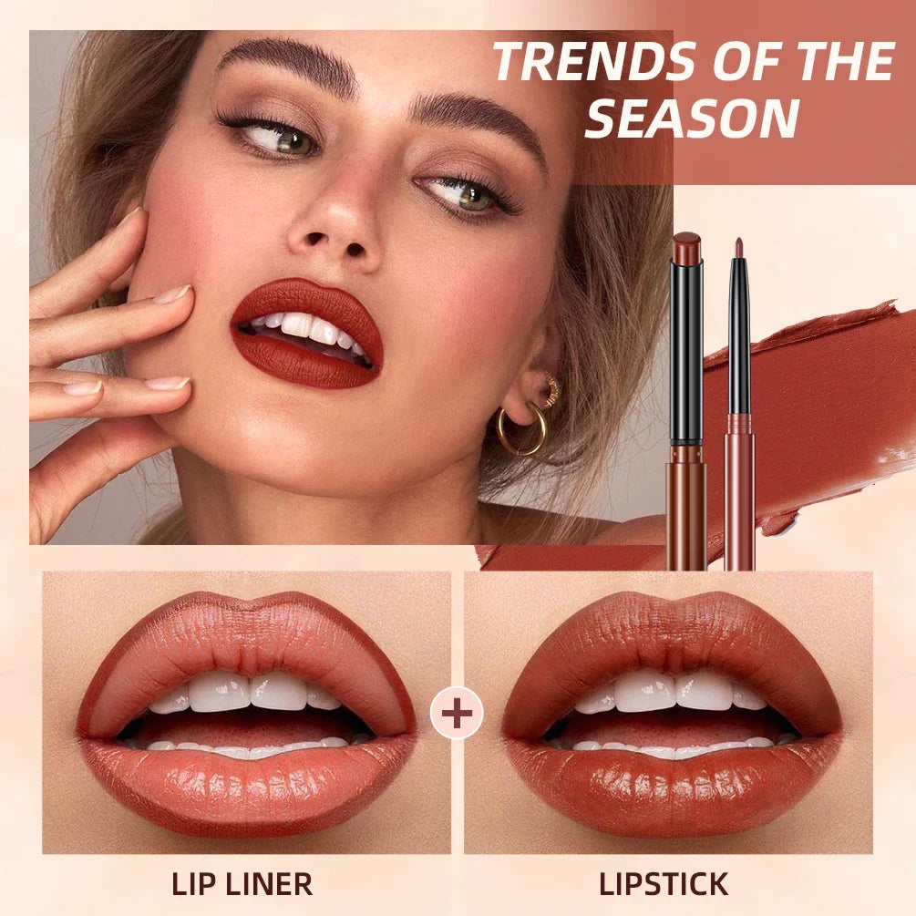 2pc Lipstick Lip liner Pencil Waterproof Long Lasting