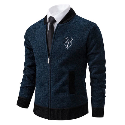 Men's winter warm padded knitted cardigan sweater