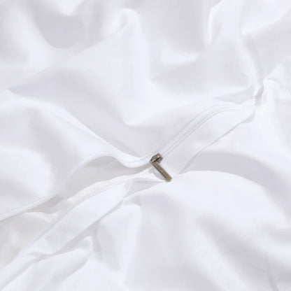 European Luxury White Egyptian Cotton Gold Embroidery Bedding Set Quilt Cover Fitted Bed Sheet Pillowcases Solid Home Textiles
