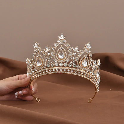 Luxury Baroque Crystal Royal Queen Wedding or Pageant Crown Rhinestone Tiaras