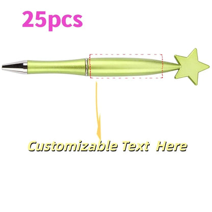 25PCS Customizable Star Ballpoint Pens for Promotional Gifts Colorful Bulk Pens Twist Action for Advertising Business Gifts