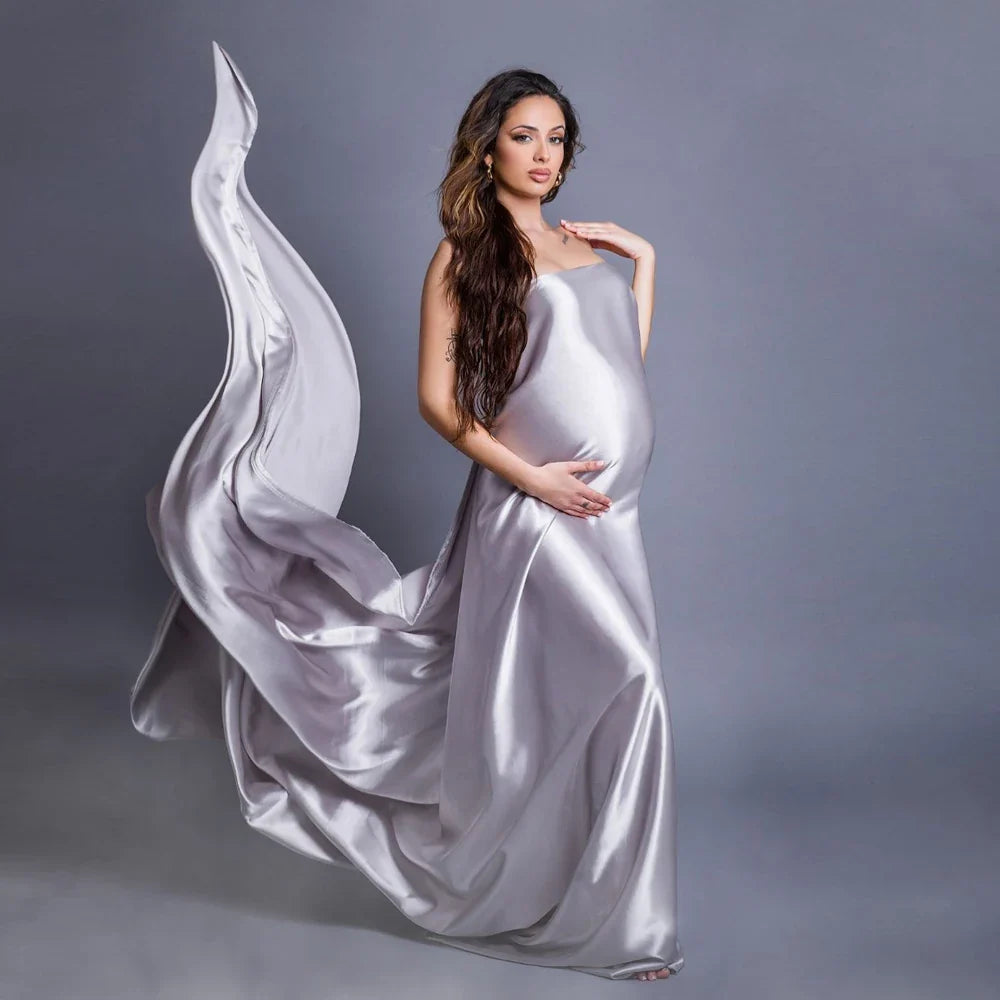 Maternity Photography Soft Satin Luster Dress