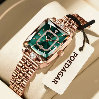 POEDAGAR Luxury Woman Watch Waterproof Wristwatch Stainless Steel Quartz