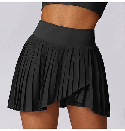 Women Gym Yoga Set Workout Sportswear Fitness Shirts Tracksuit High Waist Skirts Top Suit