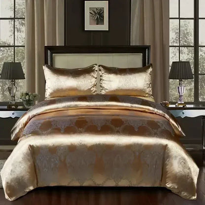 High End Jacquard Luxury European Duvet Cover Set Satin