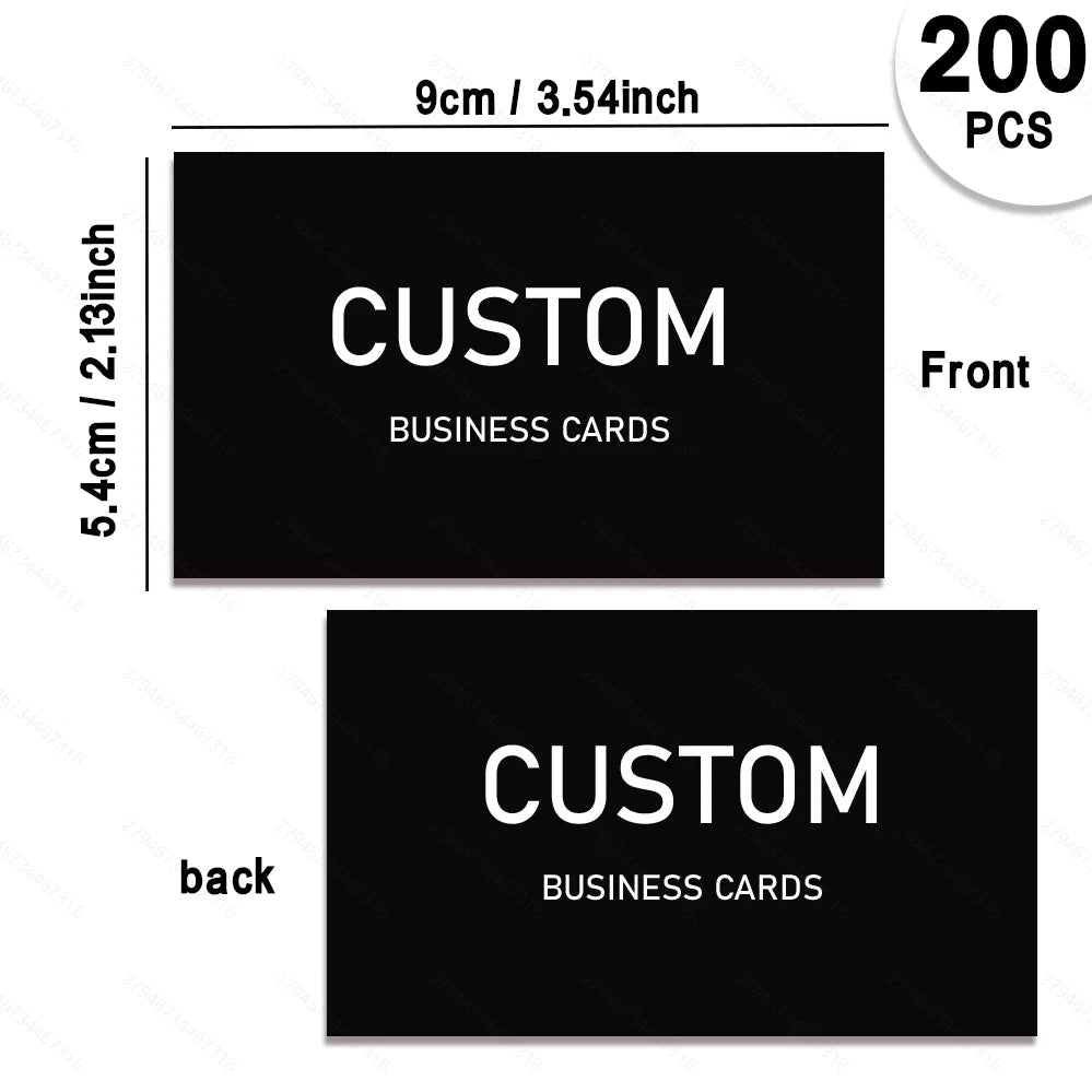 200/500/1000pcs Customizable Cards, Personalized Business Cards with Acrylic Storage Box, Waterproof Thank You Invitations