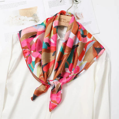 Print Luxury Pashmina Silk Scarf for Headband or Neck