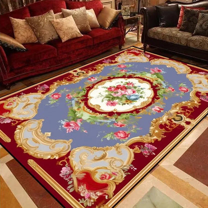 Luxury European Floral Carpets for Living Room Bedroom Carpet Home