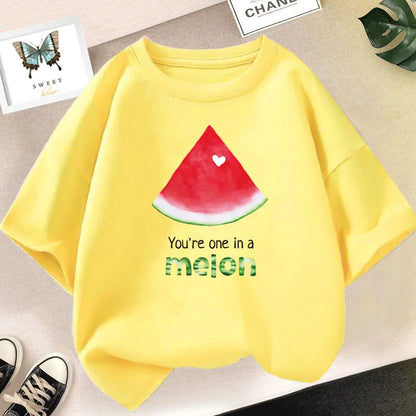 Kids T Shirt Cute Lemon Fruit Cartoon Bike Printed Tops Tee Short Sleeve Graphic Summer Fashion Boy Girl Clothing Unisex T-shirt