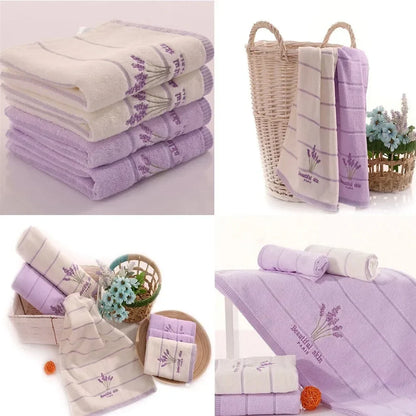 High-quality pure cotton embroidered bath towel, lavender scented, soft, quick-drying, highly absorbent hand towel/face towel