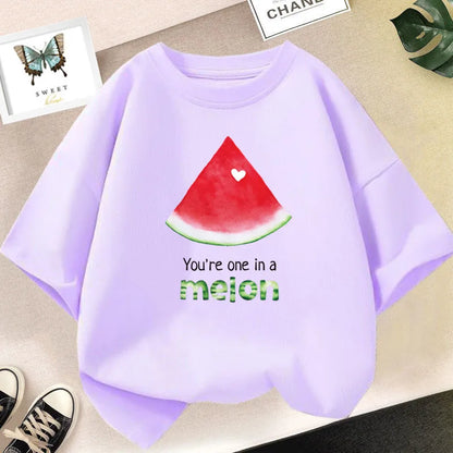 Kids T Shirt Cute Lemon Fruit Cartoon Bike Printed Tops Tee Short Sleeve Graphic Summer Fashion Boy Girl Clothing Unisex T-shirt