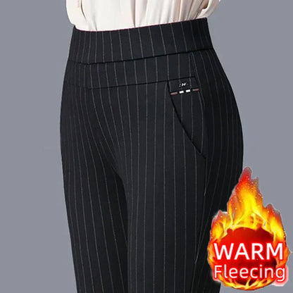 Thin & Thick Stretch Winter Pencil Pants Fleece Thermal Leggings