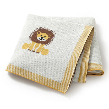 Infant Baby Blankets Cotton Knitted Newborn Girls Boy Bedding Quilt Cute Lions 100*80CM Stroller Swaddling Super Soft Sleep
