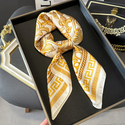 Print Luxury Pashmina Silk Scarf for Headband or Neck