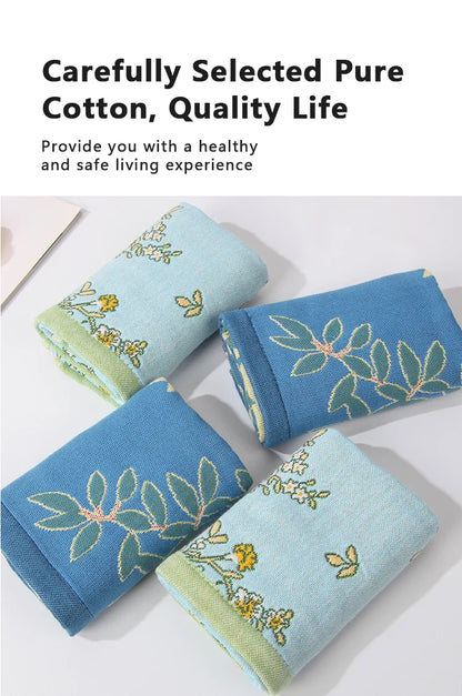 Vintage Pure Cotton Gauze Hand Towel, Small Hangable Towel, Absorbent and Lint-Free