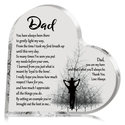 1PC Heart Shape Acrylic Plaque for Dad