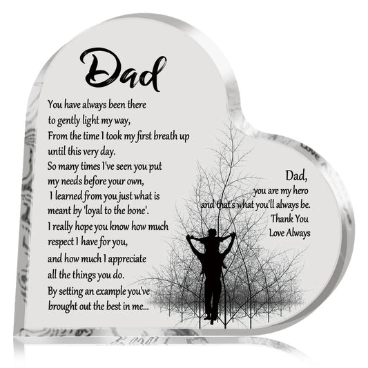 1PC Heart Shape Acrylic Plaque for Dad
