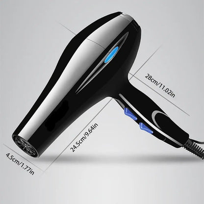 2200W Powerful Hair Dryer with Nozzle Tail Comb Flat