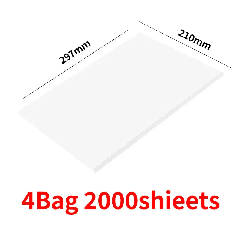 500/1000/1500/2000/2500 sheets of processed white paper, draft paper, office supplies, high whiteness A4 printing paper