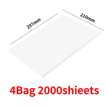 500/1000/1500/2000/2500 sheets of processed white paper, draft paper, office supplies, high whiteness A4 printing paper