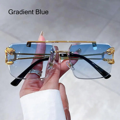 Cheetah Sun Glasses Shades Double Bridge Gradient UV400 Eyewear
