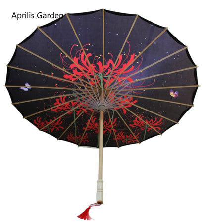 Silk umbrella with cherry blossom design