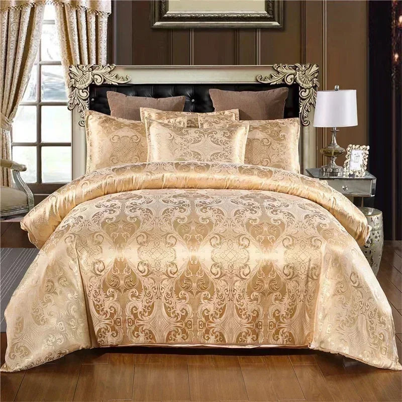 High End Jacquard Luxury European Duvet Cover Set Satin