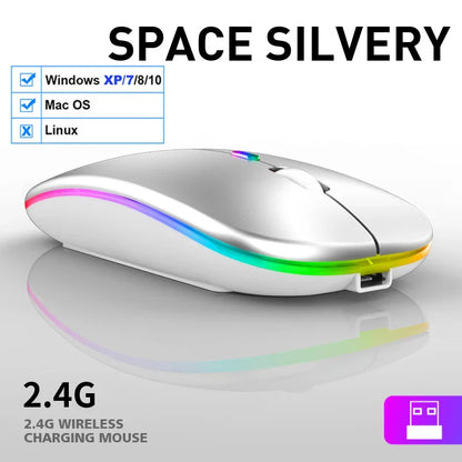LED Wireless Mouse USB Rechargeable