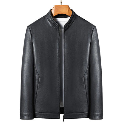 Men's Business Casual Natural Sheep Thin Leather Jacket