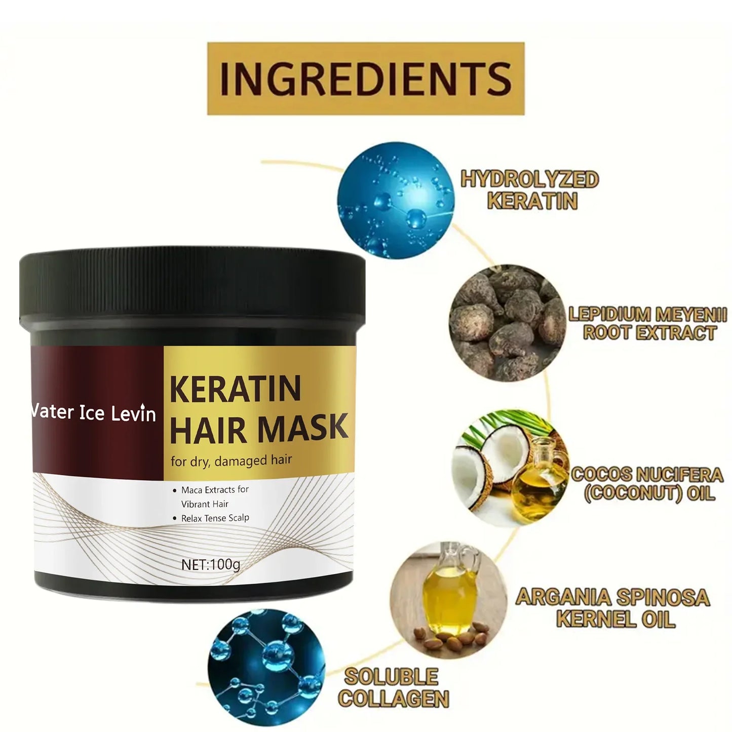 Magical Keratin Hair Mask Moisturizer Fast Repair Damaged Frizzy Hair