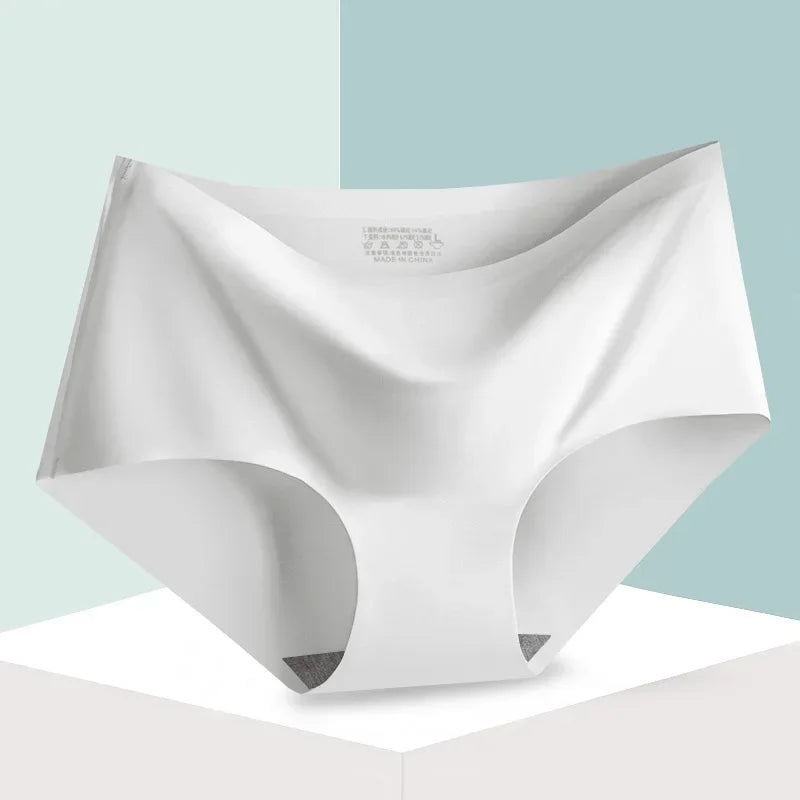 Seamless Ice Silk Comfort Panties For Women Mid-Waist