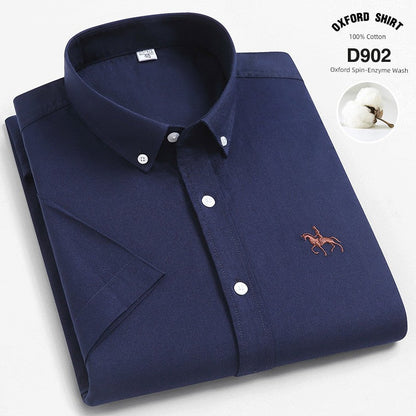 Casual Oxford Men's Short-Sleeved Dress Shirts