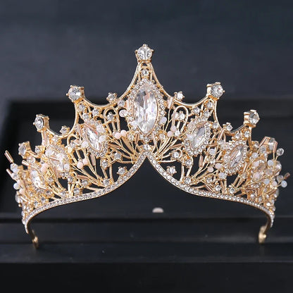 Gold Color Luxury Crystal Wedding Tiaras Crowns Party Rhinestone Prom Bridal Diadem Crown Tiara Hair Jewelry