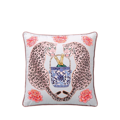 Tiger Home Cushion Velvet Cover Cheetah With Ginger Jar Decorative Pillow Case