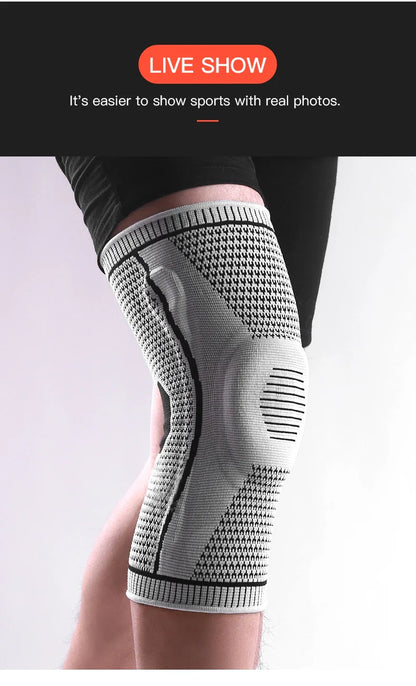 1/2 PC Knee Pads Strap Patella Medial Support Meniscus Silicone Compression Protection Sport Knee Braces Basketball Running Prot