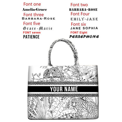 Personalized custom women's tote bag, canvas printed handbag, large capacity beach bag
