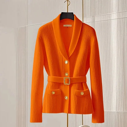 Women V-Neck Cardigan Slim Knitted Sweaters Jacket