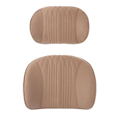 Memory Foam Car Lumbar Support Cushion Breathable Leather Seat Protection Neck Pillow Universal Car Seat Rest Pillow Accessories