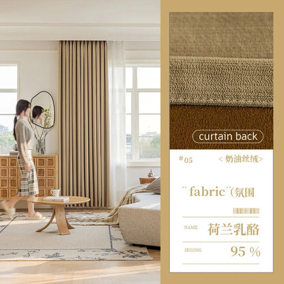 Super Soft Chenille High Blackout Curtains for Bedroom Living Room Romantic Colors Three-dimensional Texture Customize Size