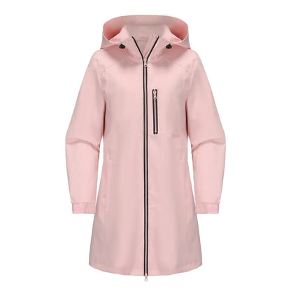 Spring Women's Hooded Long Jacket, Size S-3XL