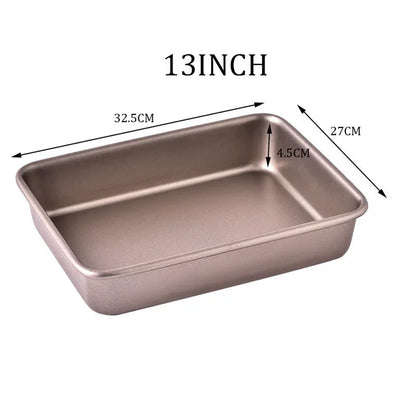Deep Baking Pan Rectangular Non Stick Carbon Steel Bakeware Biscuit Bread Loaf kit