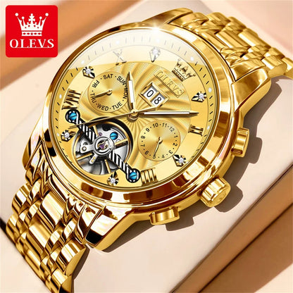 OLEVS Classic Men's Watch Tourbillon Multi-function Full Automatic Men Watch