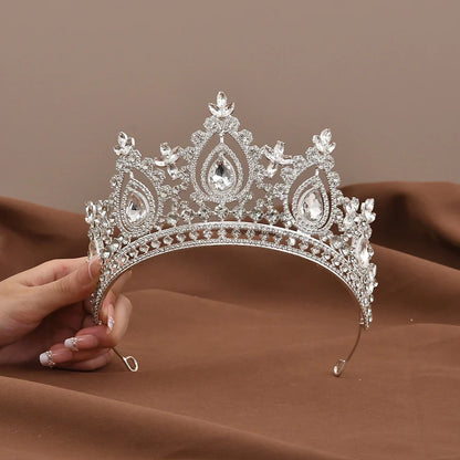 Luxury Baroque Crystal Royal Queen Wedding or Pageant Crown Rhinestone Tiaras