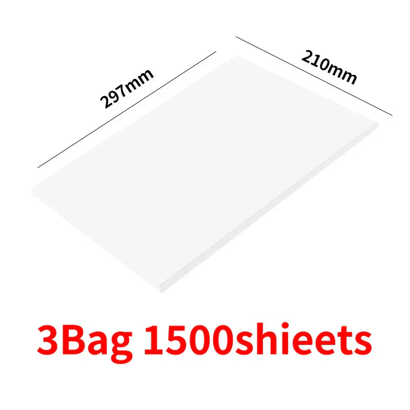 500/1000/1500/2000/2500 sheets of processed white paper, draft paper, office supplies, high whiteness A4 printing paper