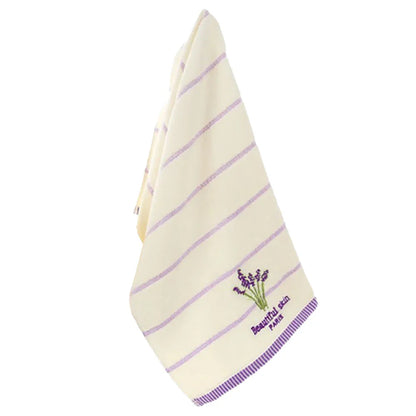High Quality Towel Cotton Embroidery Lavender Aromatherapy Soft Hand Face Towel Set 34 X 74cm Hand Towel