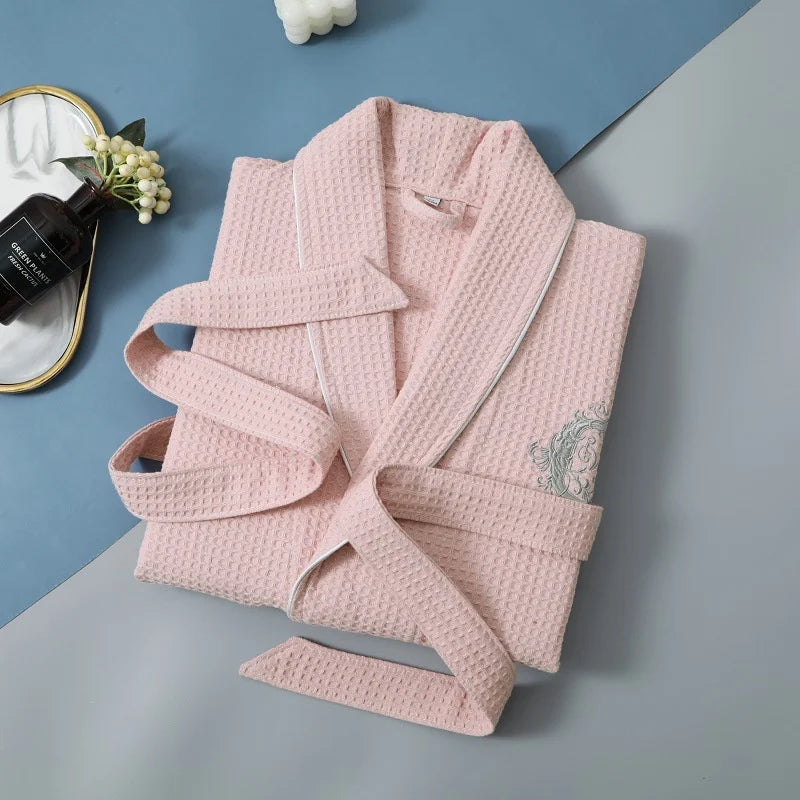Top Quality Autumn Winter Bathrobes Couple Towel Terry Cotton Robe Men's Elegant Five-star Hotel Home Wear
