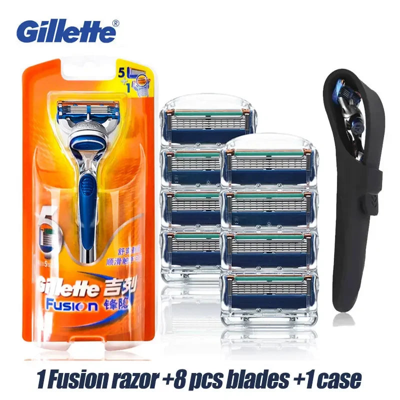 Gillette Fusion Razor for Men Face Hair Beard Shaving Machine Manual Safety Shaver Replacement Head Cassettes 5 Layer Blades