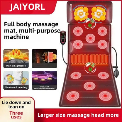 Multifunctional Lumbar Traction Massage Mattress Cushion Full Body Electric Shoulder Neck Waist Back Vibrations Removable