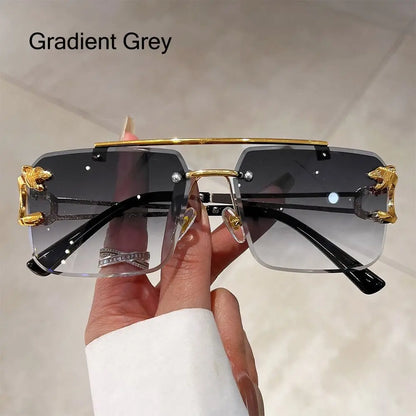 Cheetah Sun Glasses Shades Double Bridge Gradient UV400 Eyewear