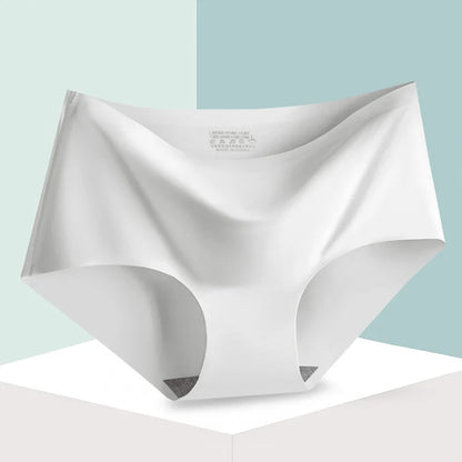 Seamless Ice Silk Comfort Panties For Women Mid-Waist